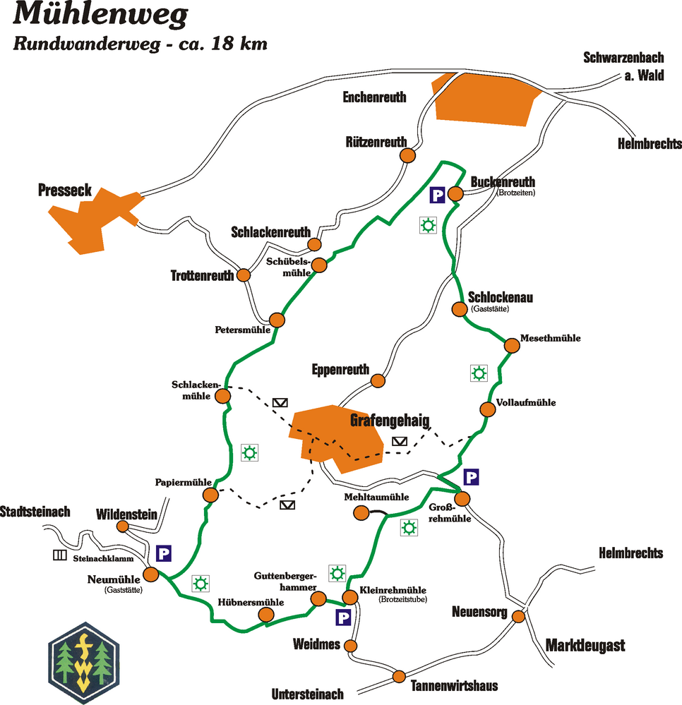 Wanderkarte Mühlenweg